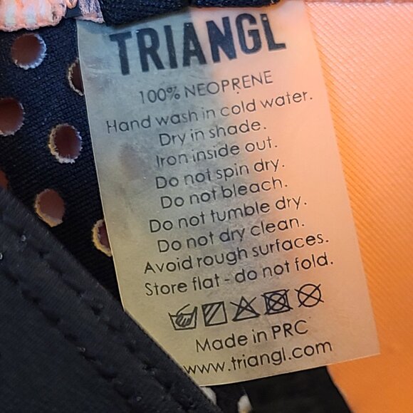 Triangl Bikini Top Womens Extra Small Orange White Mesh Swimsuit - Picture 5 of 7